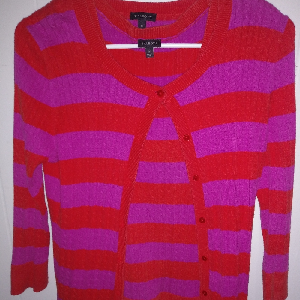 Orange and Pink Talbots Sweater and Tank Top